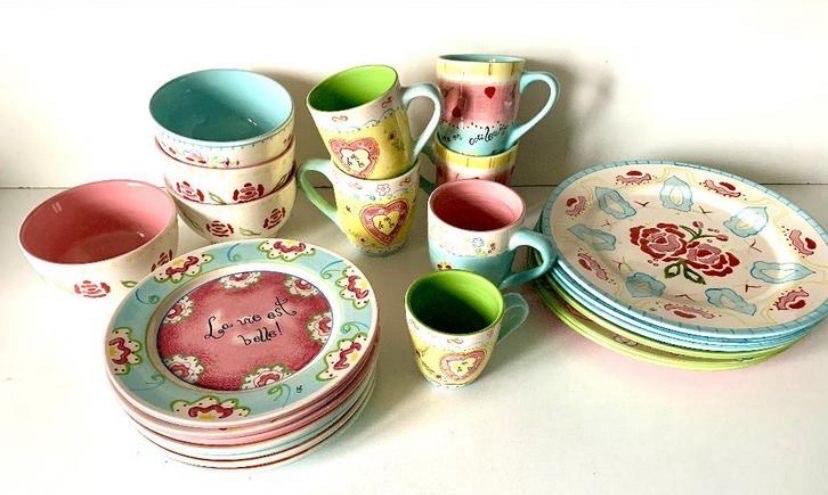 SERVIES Jet ter steege, Ophalen of Verzenden, Gebruikt, Aardewerk, Overige stijlen