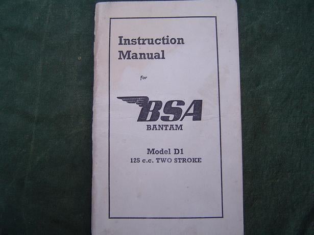 BSA Bantam D1 125 cc 1950 motorcycle instruction manual, Motoren, Ophalen of Verzenden, Overige merken