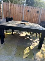Vierkante stevige houten tuintafel, Tuin en Terras, Tuintafels, Ophalen, Gebruikt, Vierkant, Hout