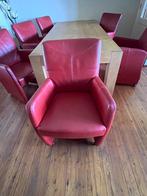 Leren stoelen, Ophalen, Gebruikt, Vijf, Zes of meer stoelen, Rood