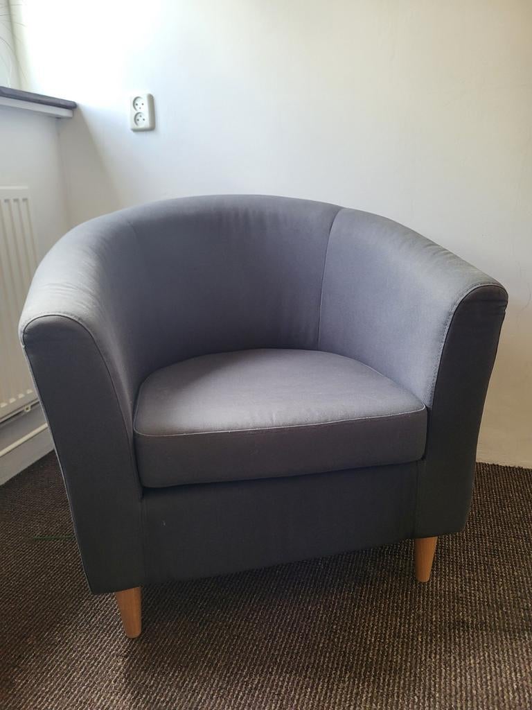 FAUTEUIL GRIJS €20,-, Huis en Inrichting, Fauteuils, Ophalen, Gebruikt, 75 tot 100 cm, Stof