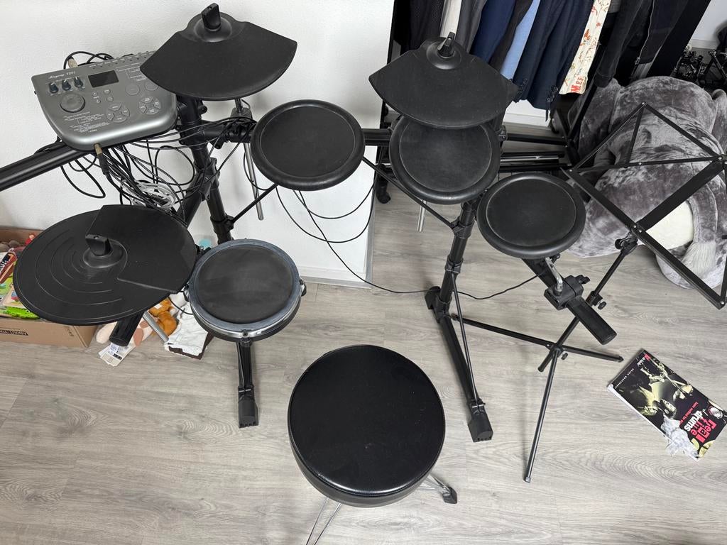 Ringway TD92 Elektrisch drumstel met dubbel bass pedaal, Ophalen of Verzenden, Gebruikt, Overige merken, Elektronisch