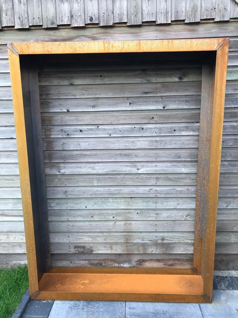 Corten stalen hout opslag haardhout staal maatwerk, Tuin en Terras, Haardhout, Minder dan 3 m³, Ophalen