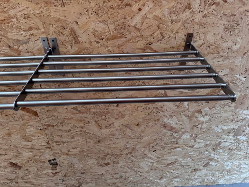 Ikea 3 stuks Grundtal wand droogrek, uitschuifbaar 67-120 cm, Ophalen, Zo goed als nieuw, Wit