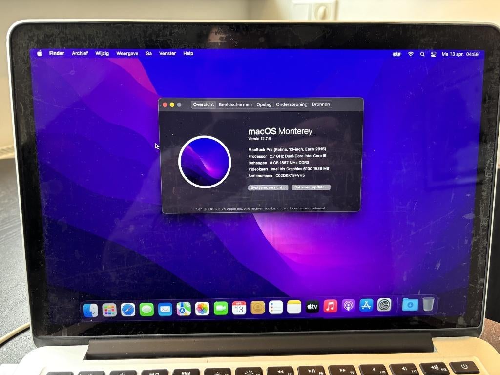 MacBook Pro Retina 13-inch (Early 2015), Computers en Software, Apple Macbooks, MacBook Pro, Gebruikt, 256 GB, 2 tot 3 Ghz