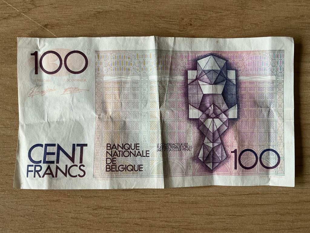 Belgisch bankbiljet 100 frank, Ophalen of Verzenden, Los biljet