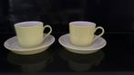 Arzberg Tric 2 koffiekopjes met schotels (lime)groen, Ophalen of Verzenden, Zo goed als nieuw, Overige stijlen, Kop(pen) en/of Schotel(s)