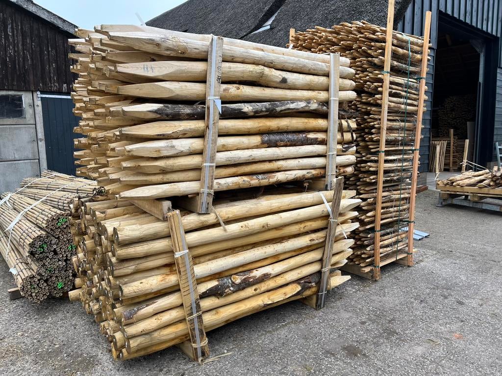 Kastanje palen afrastering schutting zonnedoek schaduwdoek, Ophalen of Verzenden, Nieuw, Palen