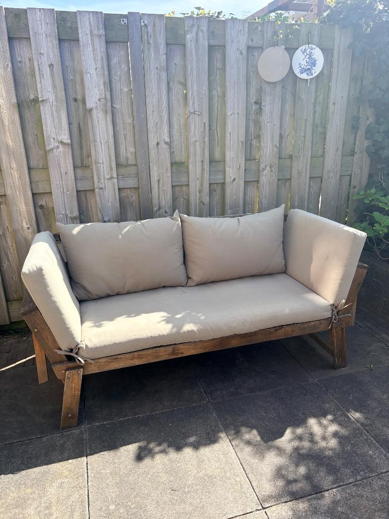 Tuinbank lanterfant hout, Ophalen, Gebruikt, Hout