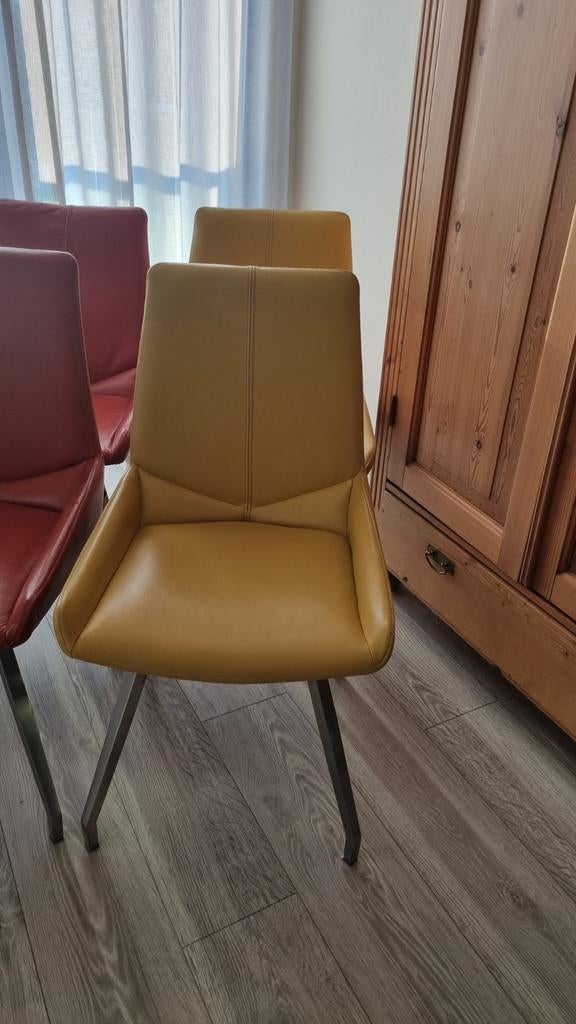 4x eetkamerstoel Henders en Hazel model Levi, Ophalen of Verzenden, Zo goed als nieuw, Leer, Vier