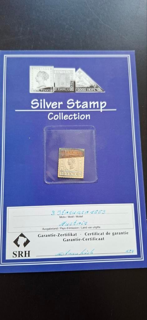 Oosterijk silver stamp bieden, Postzegels en Munten, Edelmetalen en Baren, Ophalen of Verzenden, Zilver