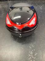 Zwarte motorkoffer met rugleuning, Motoren, Ophalen, Gebruikt