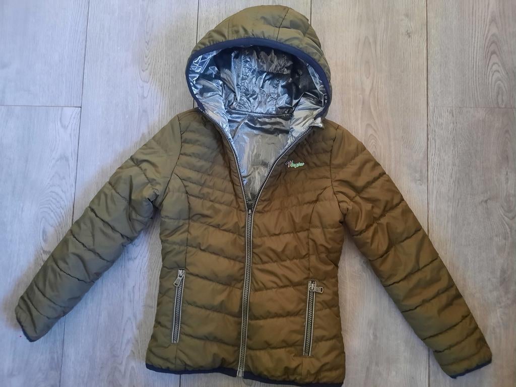 Vingino jas tussenjas groen zilver 2 kanten te dragen 140, Kinderen en Baby's, Meisje, Nieuw, Ophalen of Verzenden, Vingino