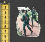 Soldaten schieten op fietser antiek poezieplaatje (786), Verzamelen, Poesieplaatjes, Ophalen of Verzenden