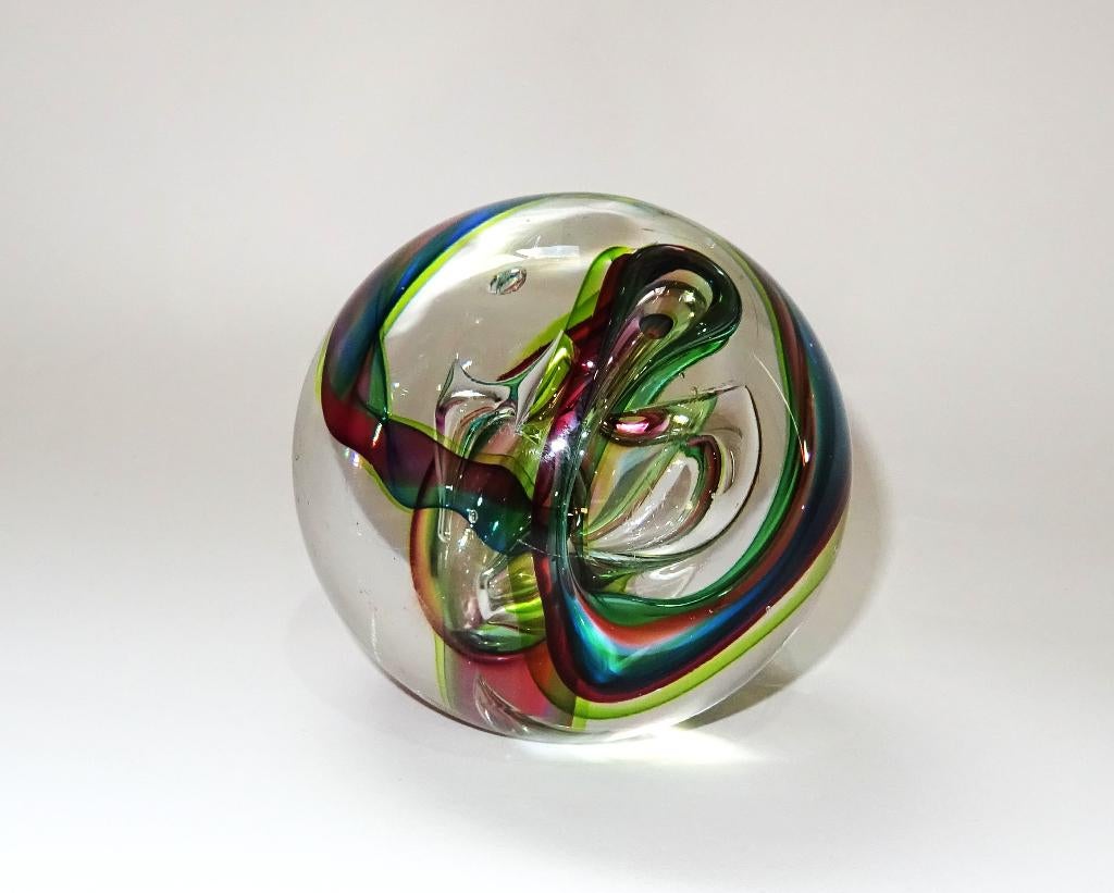 Siem van der Marel - glasobject Sphere multicolour, Ophalen of Verzenden