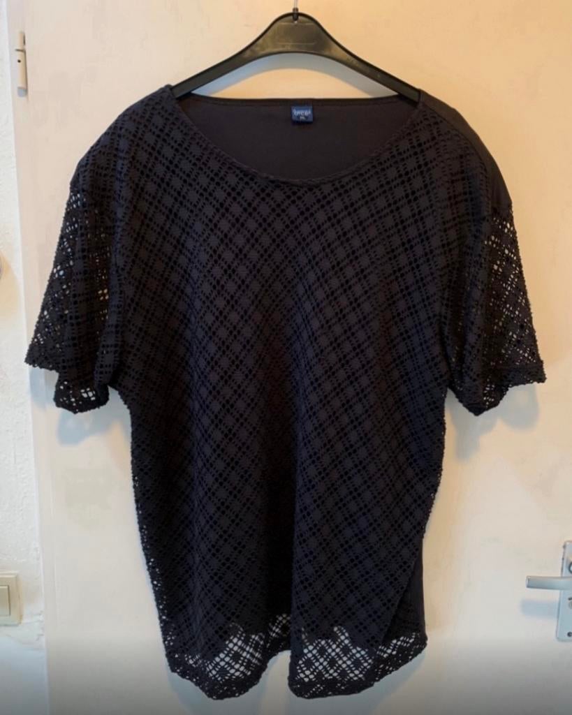 Zwarte gehaakte shirt. Maat XXL. Merk, Kleding | Dames, Grote Maten, Ophalen of Verzenden, Gedragen, Zwart, Shirt of Top