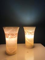 2 barnsteen lampen, Ophalen, Gebruikt, Overige materialen, Minder dan 50 cm