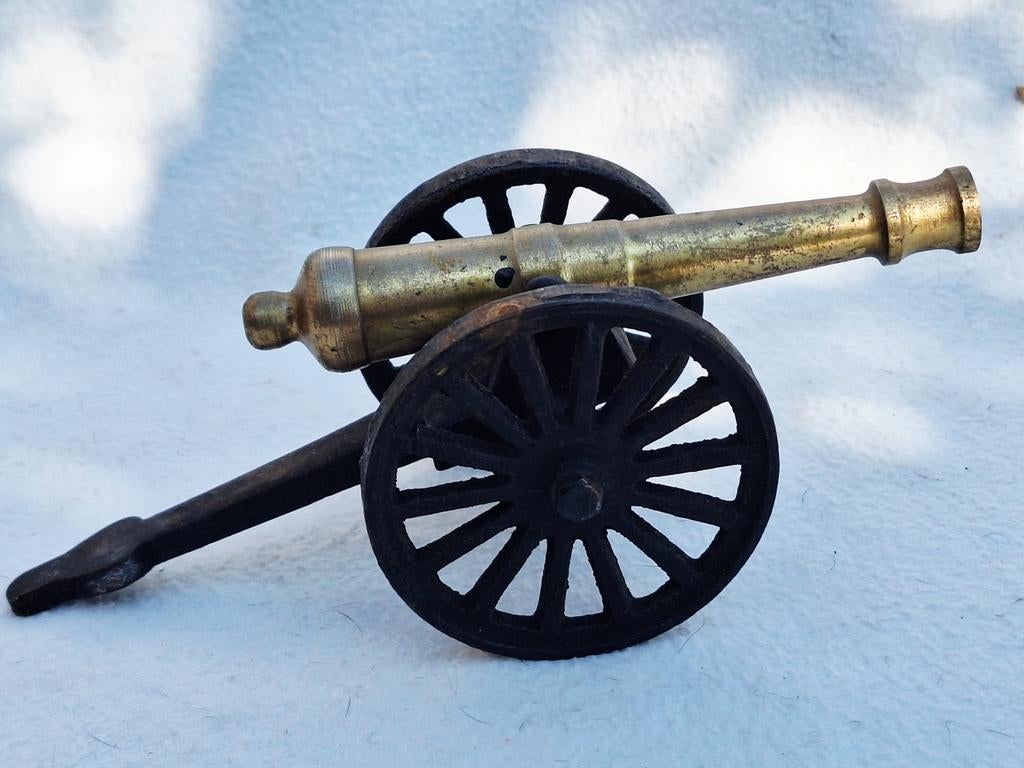 Decoratief kanon, messing en gietijzer, Ophalen of Verzenden
