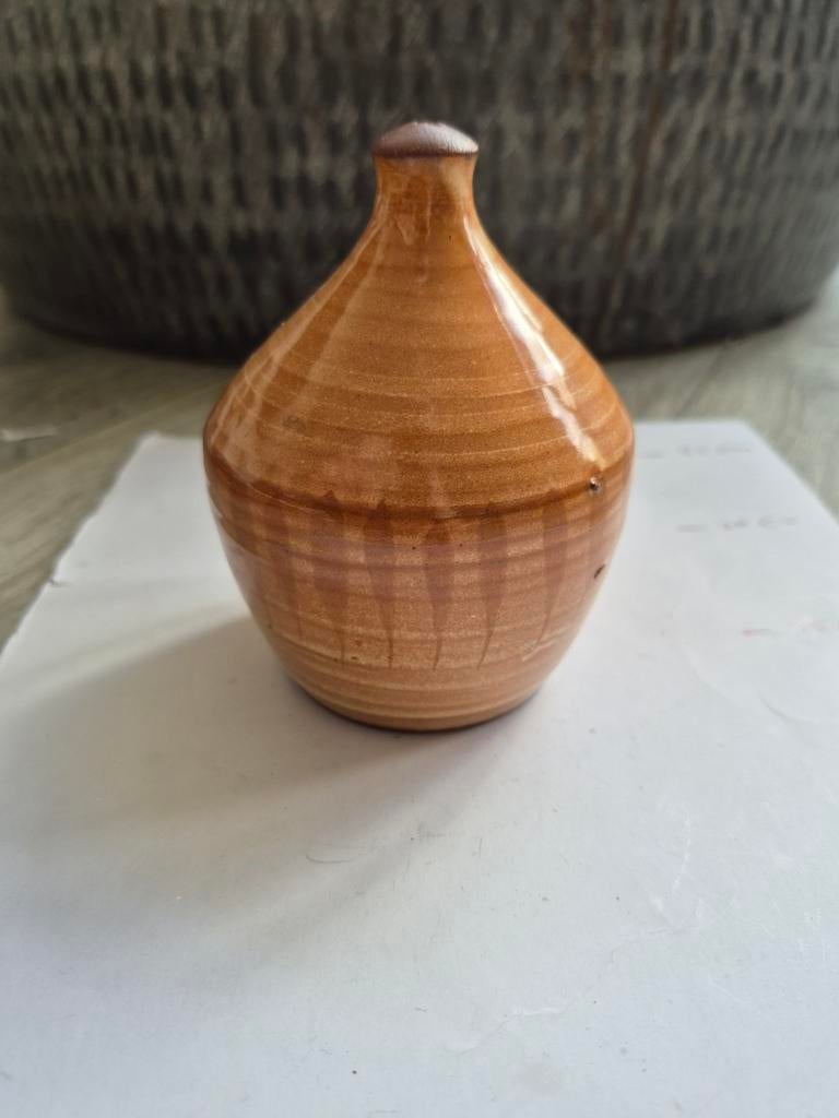 Vintage Aardewerk Vaasje - Handgemaakt, Ophalen of Verzenden