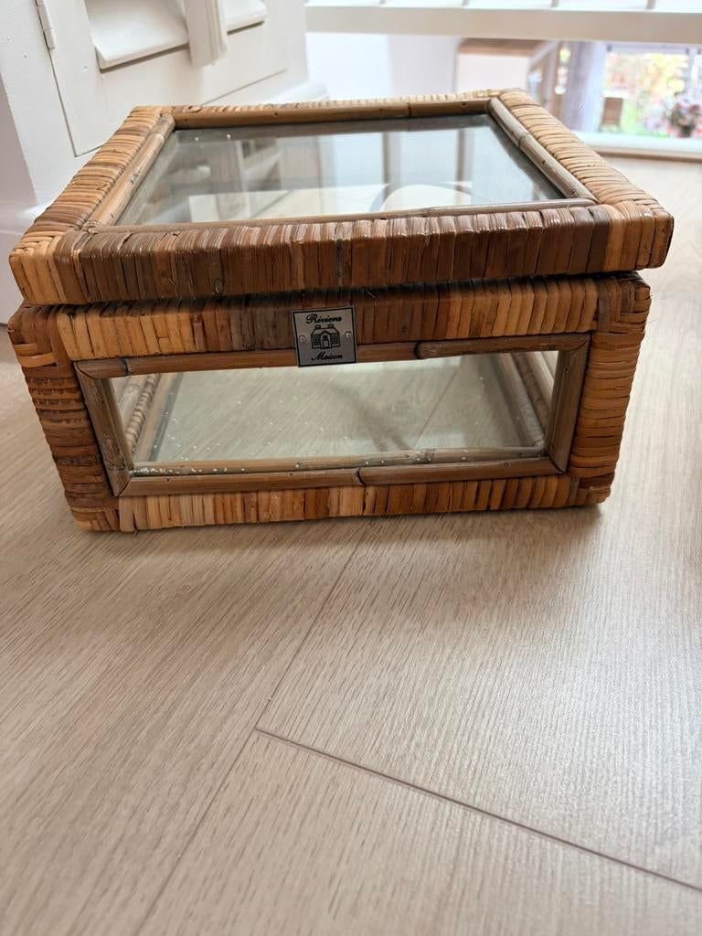Riviera Maison Rustic Rattan Glass box maat S, Ophalen, Zo goed als nieuw
