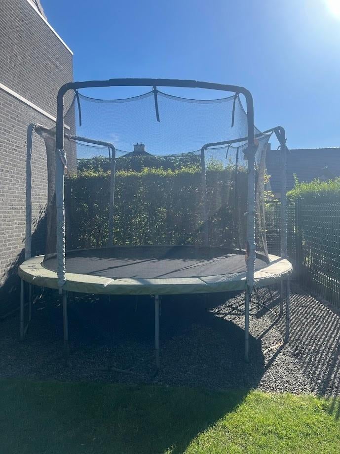TRAMPOLINE DOMYOS 365-zelf te demonteren -met trapje/net, Ophalen, Gebruikt