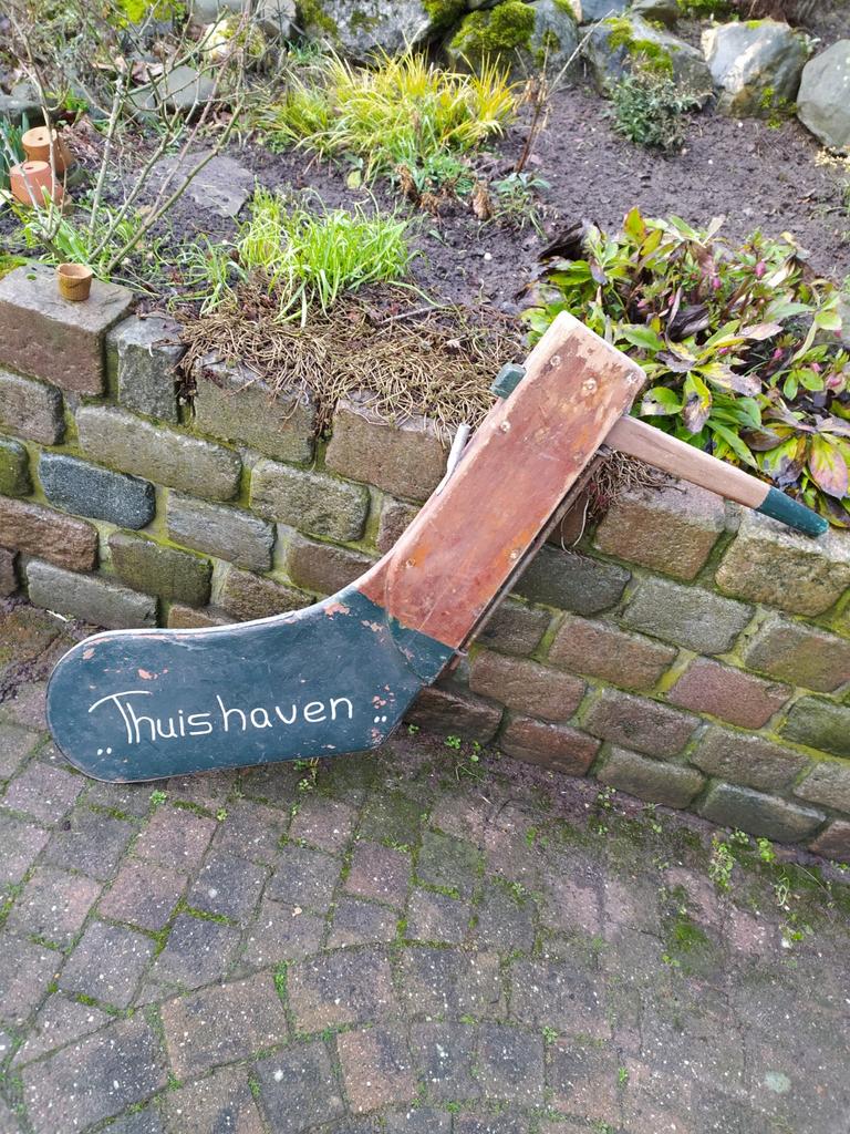 Oud scheepsroer, teak en grenenhout , te gebruiken,of deco ?, Ophalen, Zeilboot of Motorboot