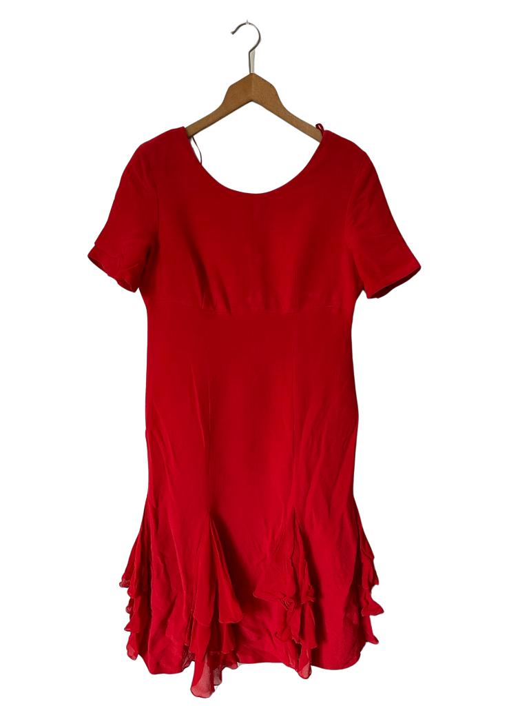 Louis Feraud jurk M, Kleding | Dames, Jurken, Zo goed als nieuw, Rood, Onder de knie, Ophalen of Verzenden