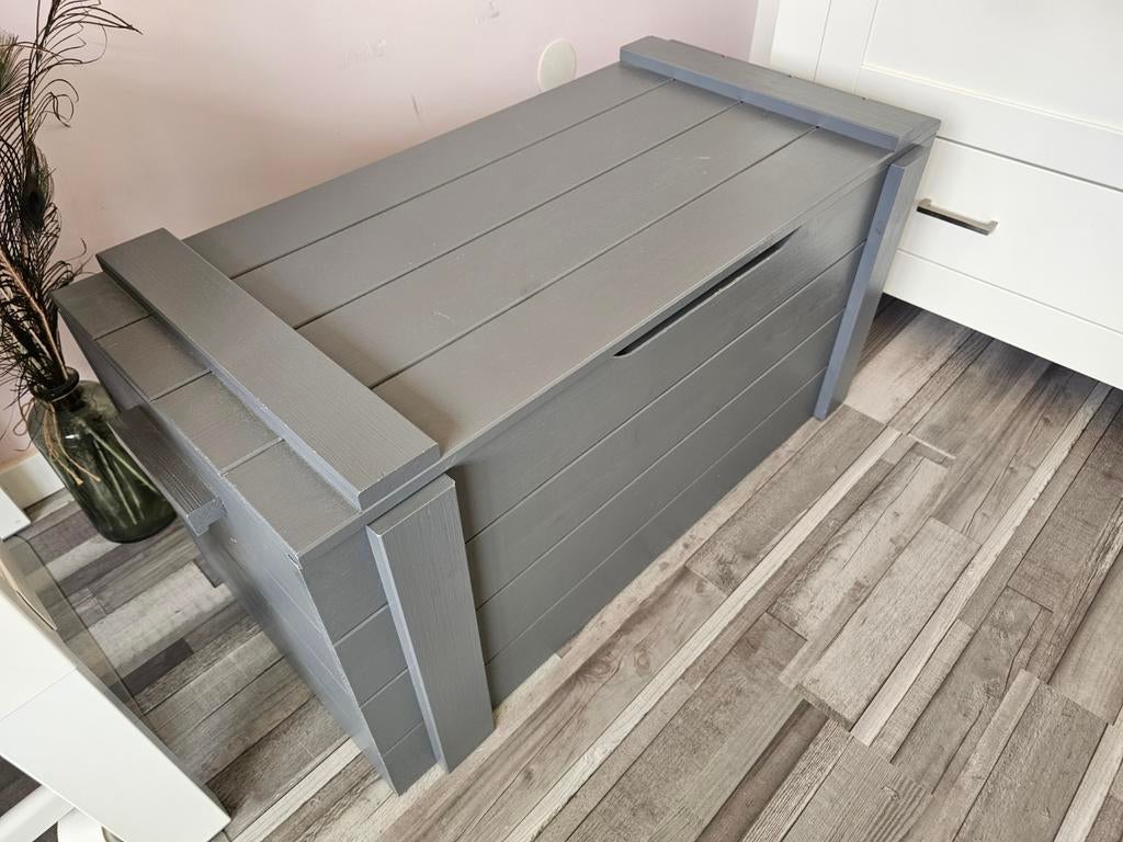 Woood Speelgoed/opbergkist - Grijs, Ophalen, Gebruikt, Jongen of Meisje