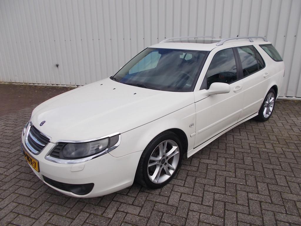 Saab 9-5 Estate 1.9 TiD Business Automaat ( APK KEURING BIJ, Auto's, Saab, Stof, 4 cilinders, 150 pk, Wit