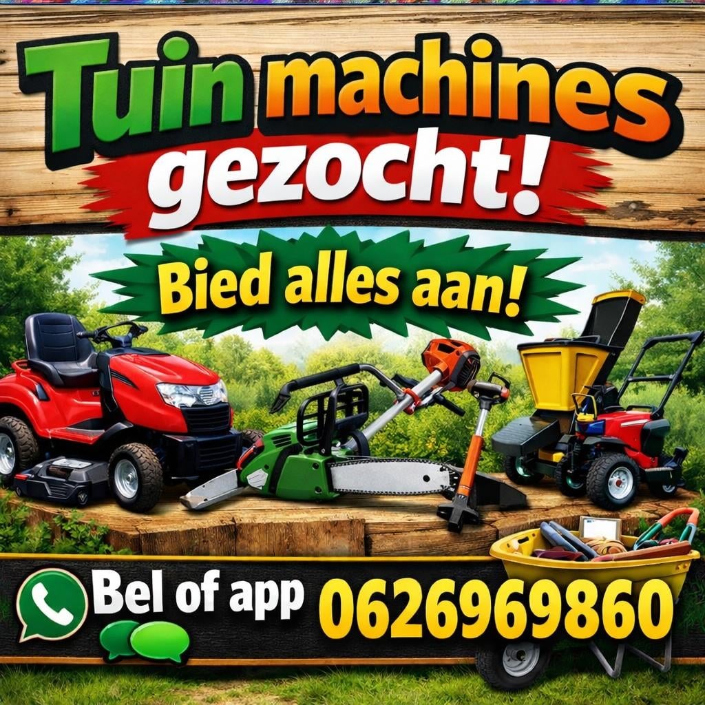 Opknap tuinmachines: gezocht, Ophalen of Verzenden