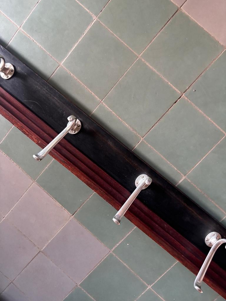 Houten Wandkapstok Zwart Bruin Metaal 5 Haken, Gebruikt, 100 tot 150 cm, Hout, Ophalen