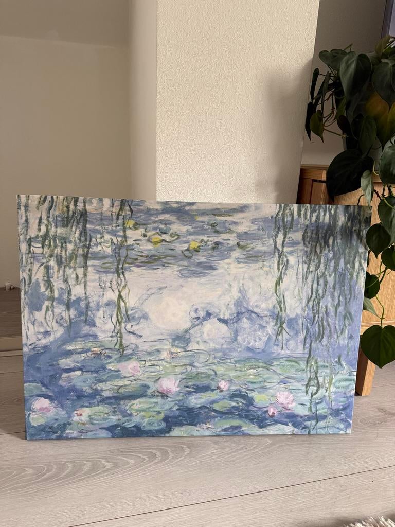 Schilderij waterlelies, Antiek en Kunst, Kunst | Schilderijen | Klassiek, Ophalen