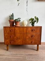 Vintage Teakhouten kast met 3 Lades, Huis en Inrichting, Kasten | Dressoirs, Ophalen, Gebruikt, 100 tot 150 cm, Teakhout