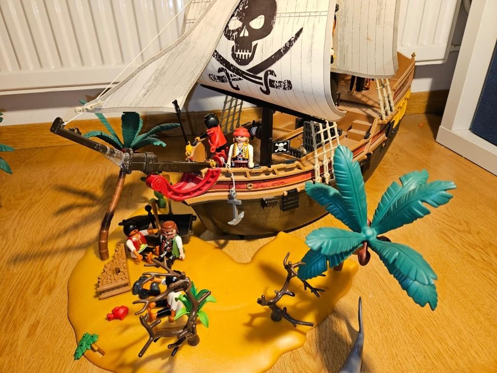 Playmobil gestrand Piratenschip, Kinderen en Baby's, Speelgoed | Playmobil, Ophalen of Verzenden, Gebruikt, Complete set