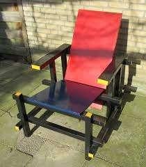 Rietveld rood blauwe stoel, Huis en Inrichting, Stoelen, Eén, Rood, Ophalen