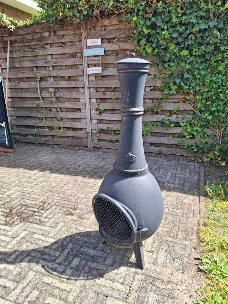 Mooie gietijzeren vuurpot, Ophalen, Gebruikt, Vuurton