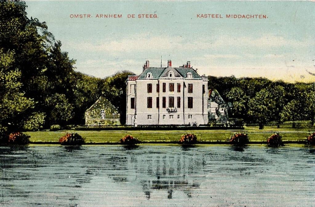 De Steeg – Kasteel Middachten. Gelopen Arnhem 1909., Ophalen of Verzenden, Voor 1920, Gelopen, Gelderland