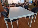 Eettafel wit + 4 stoelen, Huis en Inrichting, Ophalen, Gebruikt, Rechthoekig, 100 tot 150 cm