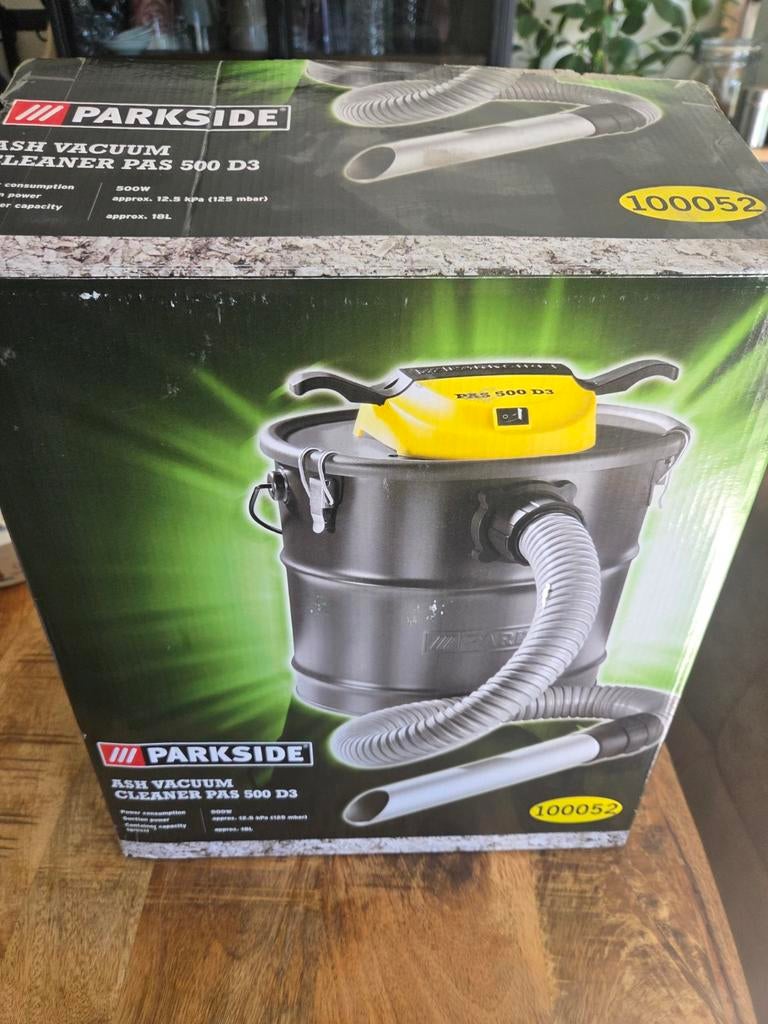 Parkside Ash Vacuum Cleaner PAS 500 D3 - Nieuw in doos, Overige typen, Nieuw, Ophalen of Verzenden, Minder dan 1200 watt