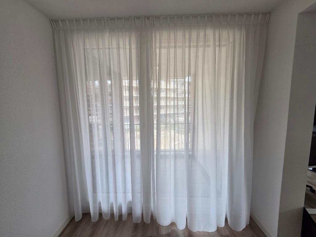 gordijnen Kwantum vitrage Laura wit, Ophalen, 100 tot 150 cm, 200 cm of meer, Wit