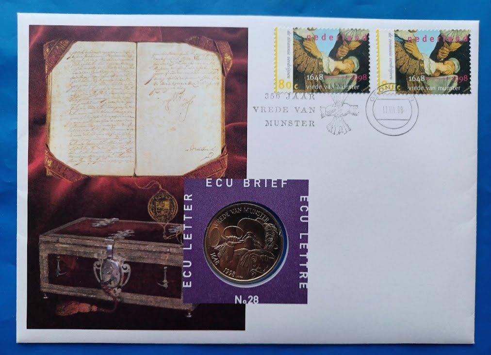ECU brief 28 - 350 jaar Vrede van Munster 1998, Postzegels en Munten, Verzenden, Overige materialen, Nederland