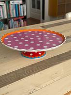 Kleurrijk taartplateau Oilily roze met witte stippen, Overige typen, Ophalen of Verzenden, Zo goed als nieuw, Overige stijlen