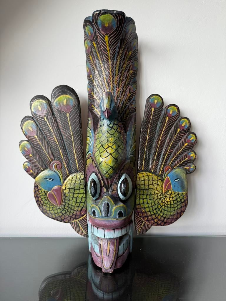 Groot 60cm hout masker Garuda Indisch Indonesisch, Handgemaakt, Wanddecoratie, Hout, Azië
