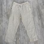Beige gestreepte linnen broek, H&M, maat L, Beige, Maat 42/44 (L), Nieuw, Ophalen of Verzenden