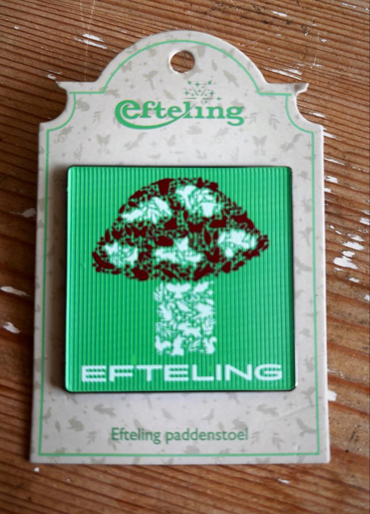 Efteling paddenstoel op orgineel  kaartje, Verzamelen, Efteling, Ophalen of Verzenden, Zo goed als nieuw, Overige typen