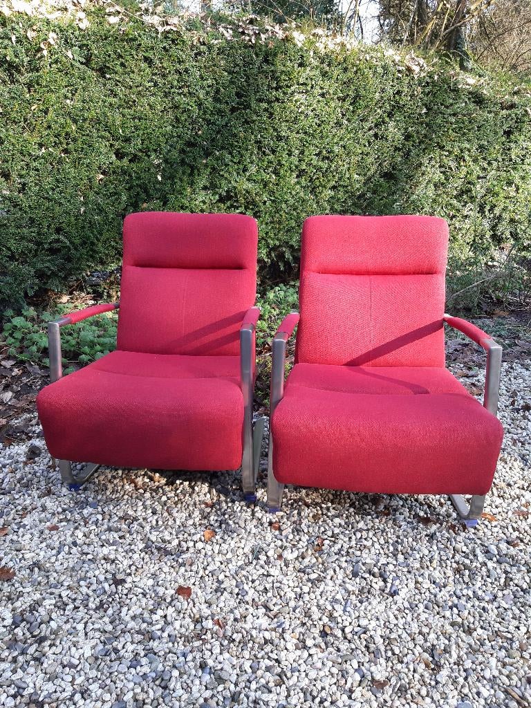 2 rode stoeltjes, Ophalen, Minder dan 75 cm, Zo goed als nieuw, Stof