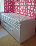 Leenbakker Barcelona bed 90x200 met lades, Ophalen, 90 cm, Eenpersoons, Wit