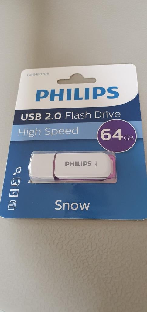 Philips USB 2.0 Flash Drive 64GB, Computers en Software, USB Sticks, Ophalen of Verzenden, Nieuw, 64 GB