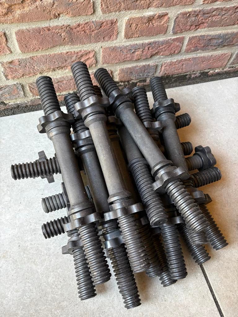 8 Halterstangen voor pump gewichten - Zo goed als nieuw, Sport en Fitness, Fitnessmaterialen, Ophalen, Gebruikt, Rug, Dumbbell