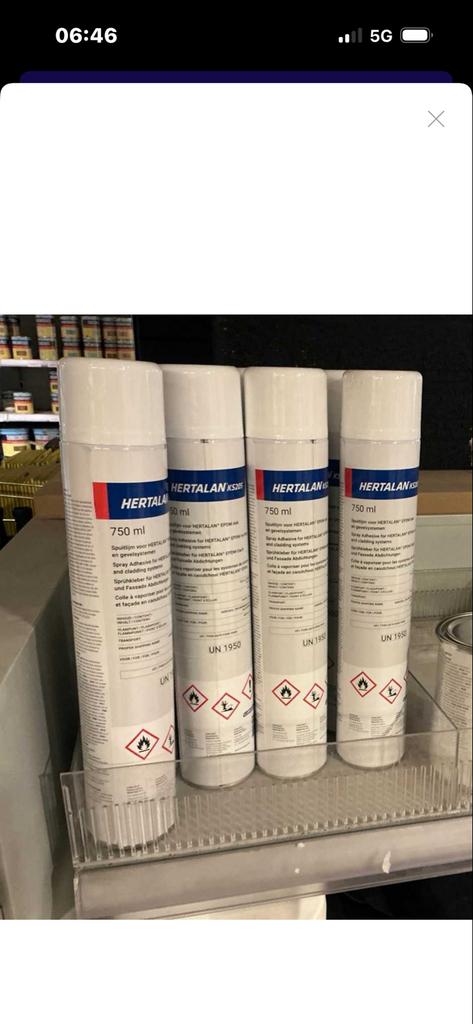 9x HERTALAN KS205 EPDM Spuitlijm 750ml, Minder dan 5 liter, Ophalen of Verzenden, Nieuw